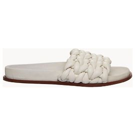 Chloé Slides de couro trançado Kacey Branco