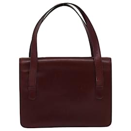 Céline-CELINE Horse Carriage Hand Bag Leather Red Auth ar7293-Red