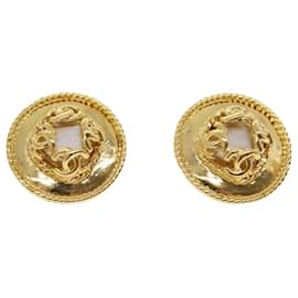 Chanel-CHANEL COCO Mark Earring Gold CC Auth ar7354-Golden