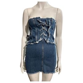 Liu.Jo Liu.Robe corset en denim stretch Jo Bleu
