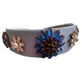 Autre Marque Accessorio per capelli Dolce & Gabbana in seta blu con cristalli Blu