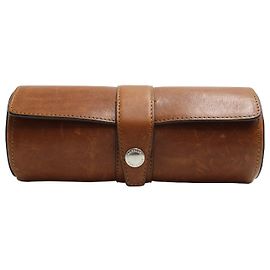 Brunello Cucinelli Watch Roll Case in Brown Leather  Brown