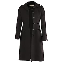 Prada-Prada Single Breasted Overcoat in Black Wool-Black
