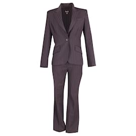 Dolce & Gabbana-Conjunto de calça e blazer listrado com pinos Dolce & Gabbana em poliéster multicolorido-Multicor