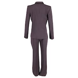 Dolce & Gabbana-Conjunto de calça e blazer listrado com pinos Dolce & Gabbana em poliéster multicolorido-Multicor