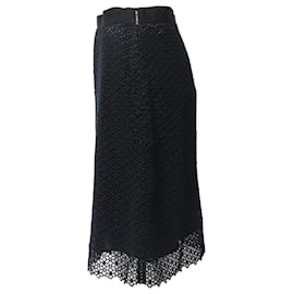 Carolina Herrera-Carolina Herrera Lace Skirt in Black Cotton-Black
