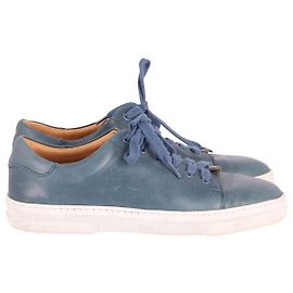 Apc alla.P.C. Sneakers Steffi Low Top in Pelle Blu Acciaio Blu