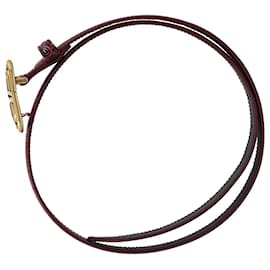 Balenciaga-Cinto Balenciaga BB em couro bordô com estampado de crocodilo-Vermelho,Bordeaux