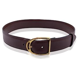 Gucci-Vintage Brown Leather Belt Stirrup Buckle Size 75/30-Brown