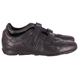 Prada-Prada Velcro Fastening Sneakers in Black Leather -Black