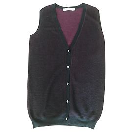 Colete sem mangas Dior de cashmere e seda preto e roxo Preto Roxo