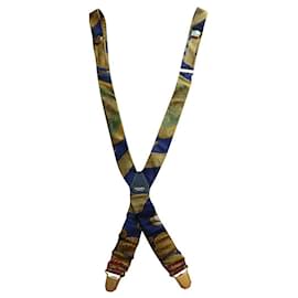 Hermès-pair of vintage silk Hermès suspenders in very good condition-Multiple colors