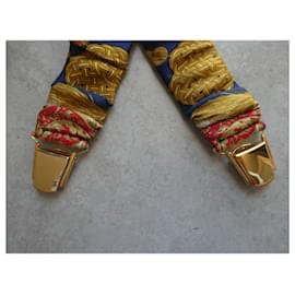 Hermès-paire de bretelles  hermès en soie vintage en trés bon état-Multicolore