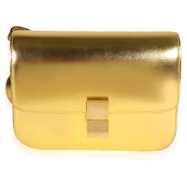 Céline-Celine Metallic Gold calf leather Medium Box Bag-Golden