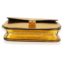 Céline-Celine Metallic Gold Calfskin Medium Box Bag -Golden