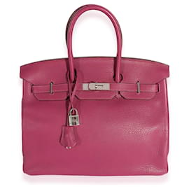 Hermès-Hermes Tosca Clemence Birkin 35 PHW-Pink