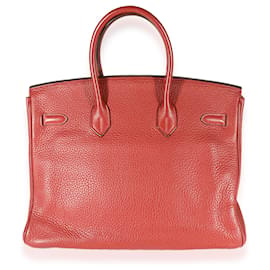 Hermès-Hermes Brique Clemence Birkin 35 GHW-Red