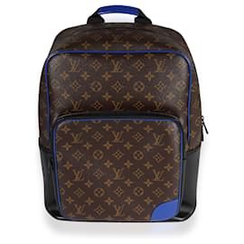 Louis Vuitton-Louis Vuitton Monogram Macassar & Blue Leather Dean Backpack-Brown