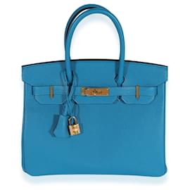 Hermès-Hermes Mykonos Epsom Birkin 30 GHW-Blue