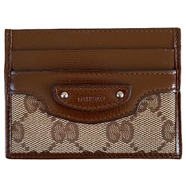 Gucci x Balenciaga Collab behind the hacker wallet cardholder canvas Brown