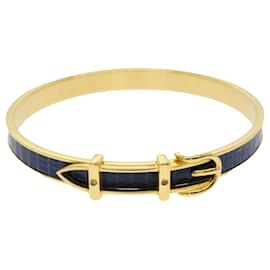 Hermès-HERMES Belt motif Bracelet Blue Auth ar7374-Blue