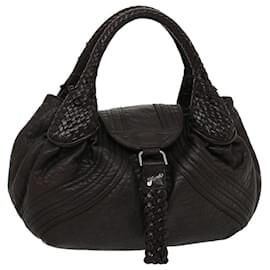 Fendi-FENDI Spy Bag Hand Bag Leather Brown Auth gt2752-Brown