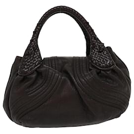 Fendi-FENDI Spy Bag Hand Bag Leather Brown Auth gt2752-Brown