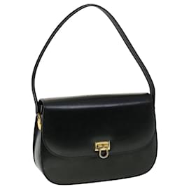 Céline-CELINE Shoulder Bag Leather Black Auth ar7387-Black