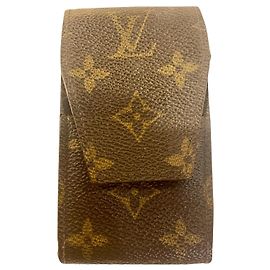Louis Vuitton Cigarette Case Brown Cloth Brown
