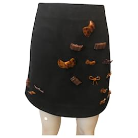 JW Anderson-J bow skirt.W Anderson-Black,Light brown