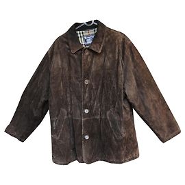 Burberry wildlederjacke größe 54 Dunkelbraun