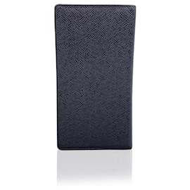 Louis Vuitton-BlackTaiga Leather Porte Chequier Checkbook Wallet-Black