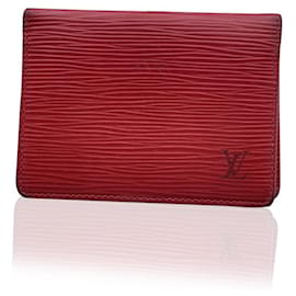 Louis Vuitton-Porte en cuir épi rouge 2 Porte-cartes vertical Cartes-Rouge