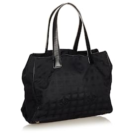 Chanel-Chanel Black New Travel Line Nylon Tote Bag-Black