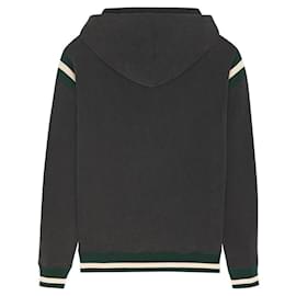 Saint Laurent-Saint Laurent Logo-patch cotton hoodie-Black