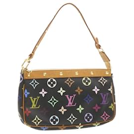 Louis Vuitton-LOUIS VUITTON Monograma Multicolor Pochette Acessórios Bolsa Preta M92648 sou298b-Preto