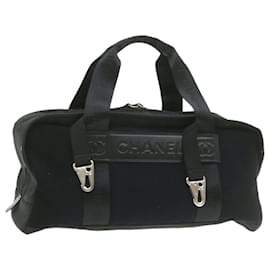 Chanel-CHANEL Boston Bag Nylon Black CC Auth am291BA-Black