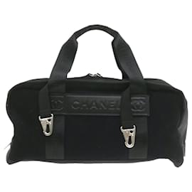 Chanel-CHANEL Boston Bag Nylon Black CC Auth am291BA-Black