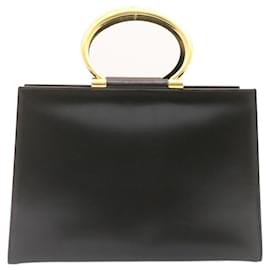 Céline-Céline Hand Bag 2way Black Gold Tone Auth am354b-Black,Other