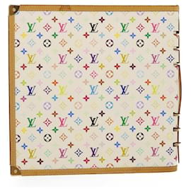 Louis Vuitton-LOUIS VUITTON Monograma Multicolorido Vendredi Capa Livro Branco LV Auth am474BA-Branco