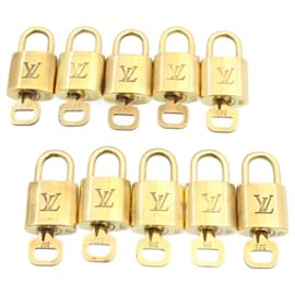 Louis Vuitton-Cadeado Louis Vuitton 10definir Gold Tone LV Auth am1623g-Outro