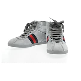 Gucci-Chaussures GUCCI Sherry Line Daim 5 1/2 Red Navy Auth am2614S-Rouge,Bleu Marine