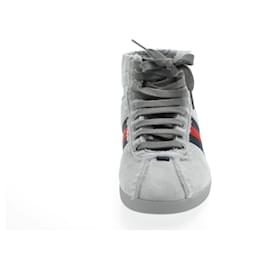 Gucci-Chaussures GUCCI Sherry Line Daim 5 1/2 Red Navy Auth am2614S-Rouge,Bleu Marine