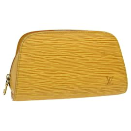 Louis Vuitton-LOUIS VUITTON Epi Dauphine PM Pouch Yellow M48449 LV Auth ar7379-Yellow