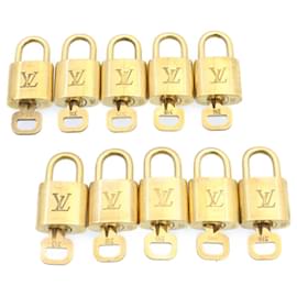 Louis Vuitton-Louis Vuitton Vorhängeschloss 10Set Gold Tone LV Auth am1299G-Andere
