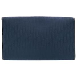 Christian Dior-Christian Dior Honeycomb Canvas Shoulder Bag Navy Auth am1653g-Navy blue