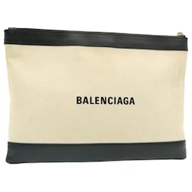 Balenciaga-BALENCIAGA Clutch Bag White Auth am1678g-White