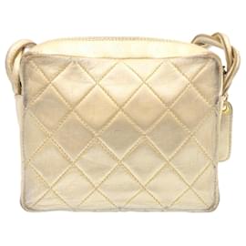 Chanel-CHANEL Lamb Skin Matelasse Shoulder Bag Gold CC Auth am1684ga-Golden