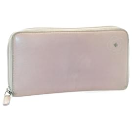 Chanel-CHANEL Long Wallet Leather Pink CC Auth am2984S-Pink