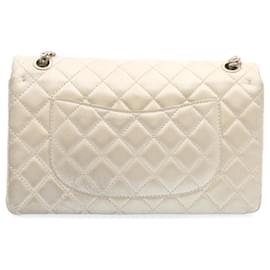 Chanel-CHANEL Matelasse lined Chain Flap Shoulder Bag Lamb Skin Silver CC Auth am700SA-Silvery